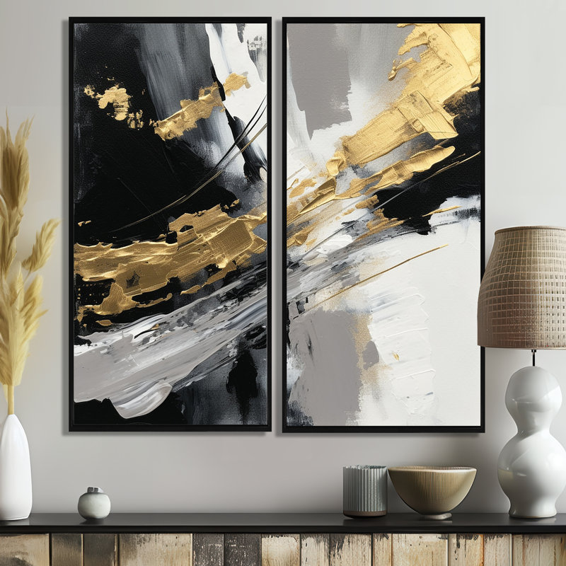 Mystery Awakening II - art mural moderne bleu, H 40 po x l 40 po, Impression encadrée flottante, Noir, noir, noir, noir
