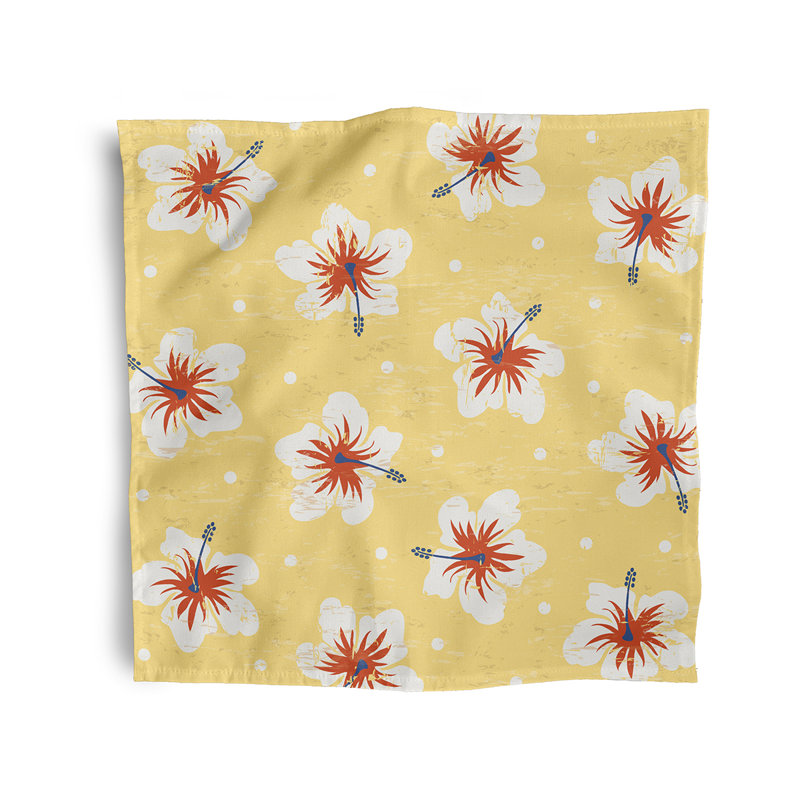Leviner Polyester Floral Square Napkin, Yellow