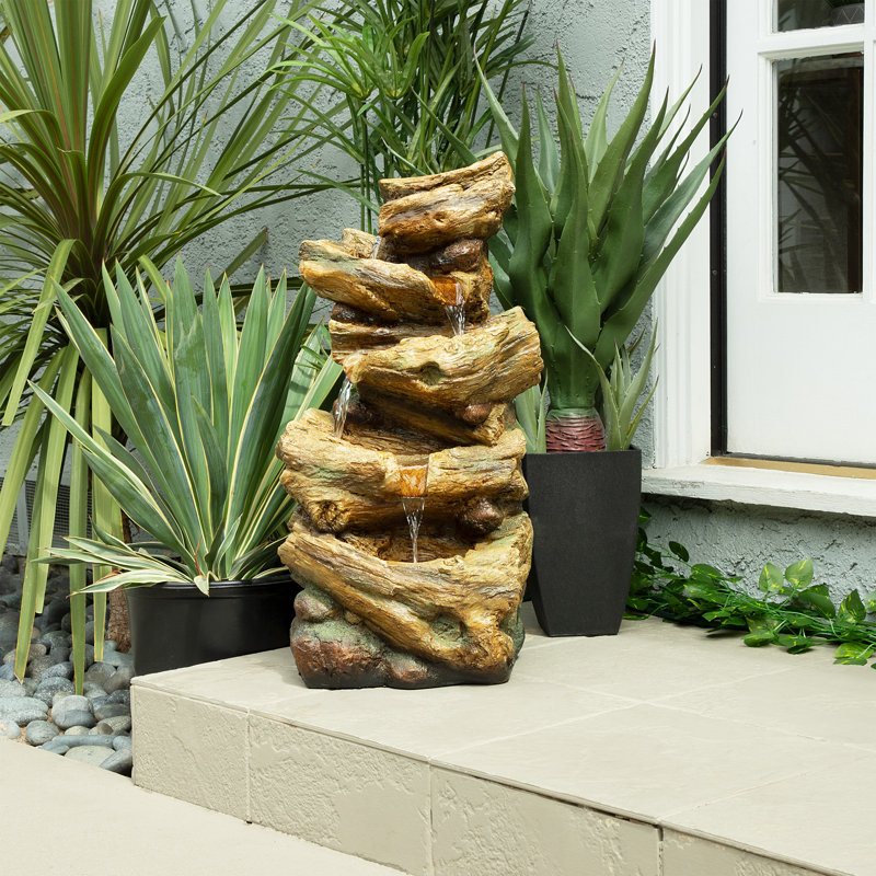 Gluck Outdoor Weather Resistant Tabletop Fountain with Light