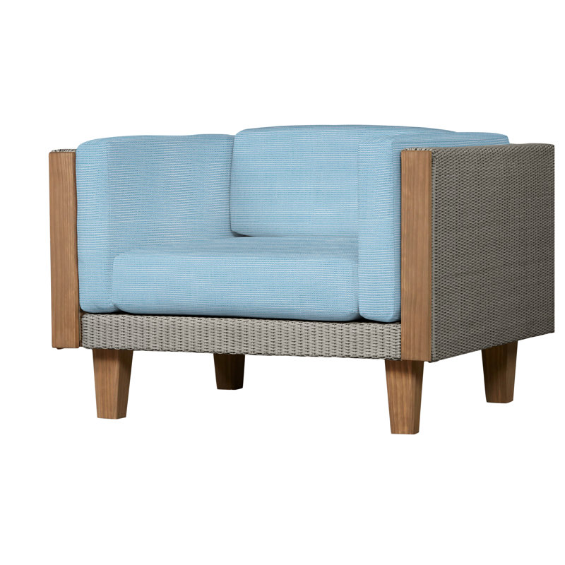 Catalina Outdoor Teak Lounge Chair, Demo Mist, Pewter