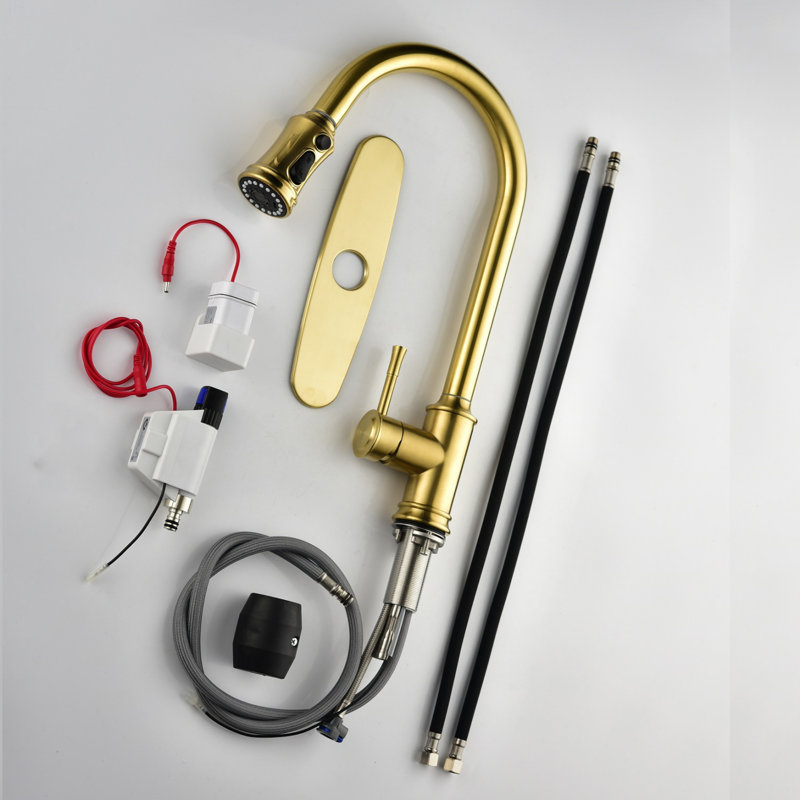 Touch Kitchen Faucet With Pull Down Sprayer, Brushed Gold