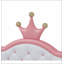 Lit princesse pleine grandeur en similicuir avec tête de lit capitonnée, rose et crème-1773577216