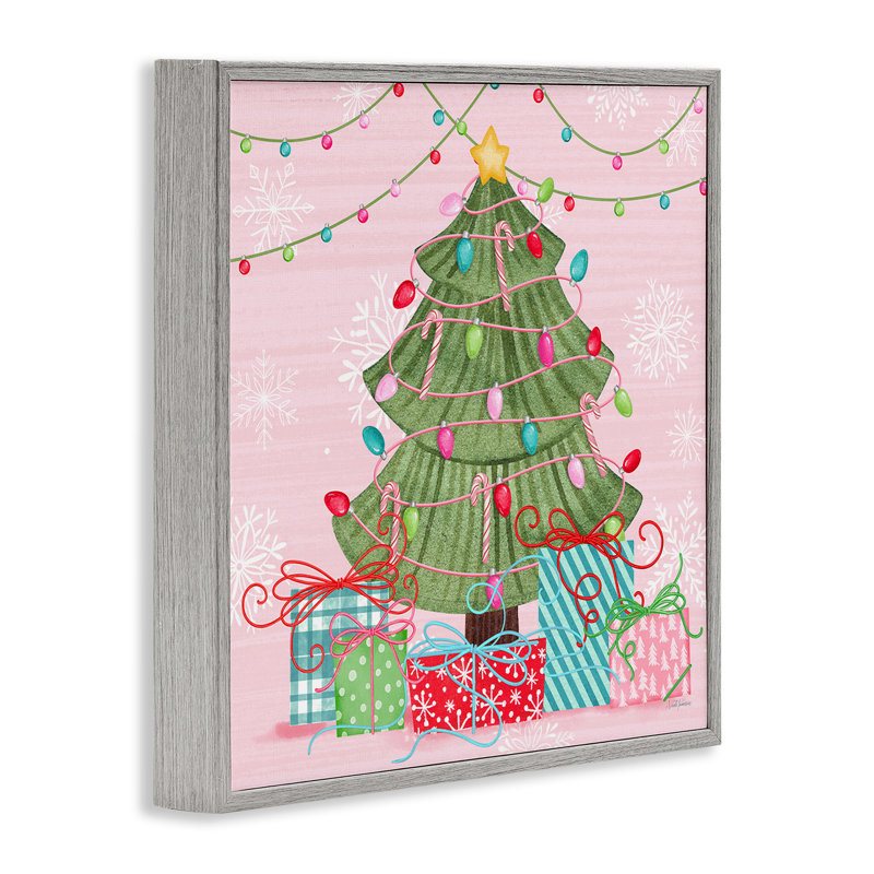 «Merry Pinkmas», giclée encadrée par Nicole Tamarin, H 12 po x l 12 po, Estampe numérique Farmhouse