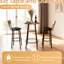 Round Bar Table And Chairs With 2 - Tier Storage, 3 Pieces, Pu Upholstered Stools, Ideal For Kitchen Dining Room, Rustic Brown, Easy To Clean, Quick Assembly Pieces Small 2, , Mid Century Modern