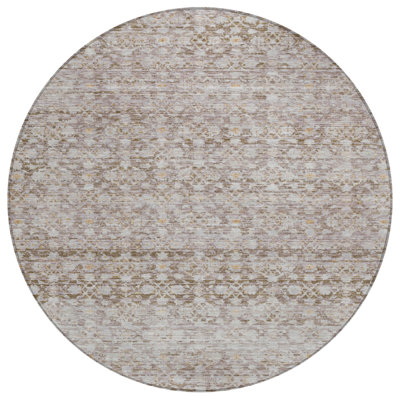 Machine Washable Indoor/Outdoor Xhevrie Taupe Rug