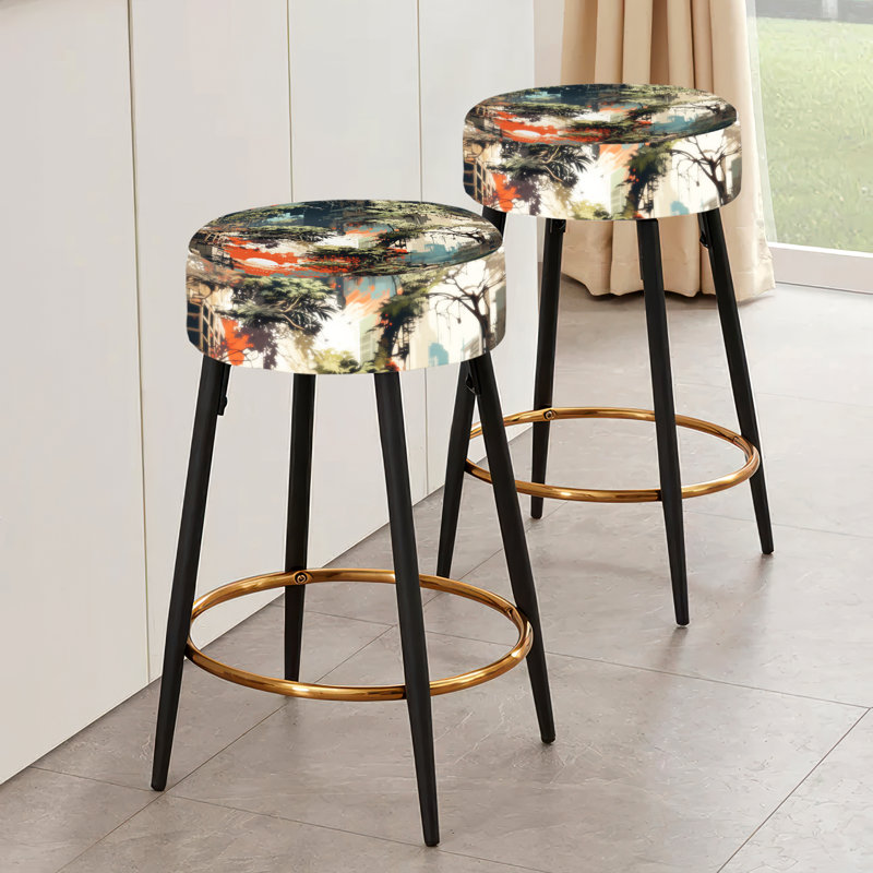 Cityscape Camo Mirage - Ensemble de 2 tabourets de bar abstraits