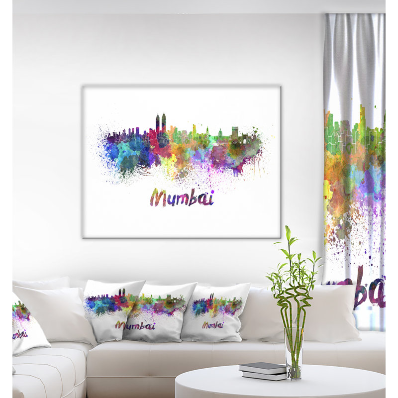 «Mumbai Skyline Cityscape», reproduction d'impression sur toile, H 8 po x l 12 po
