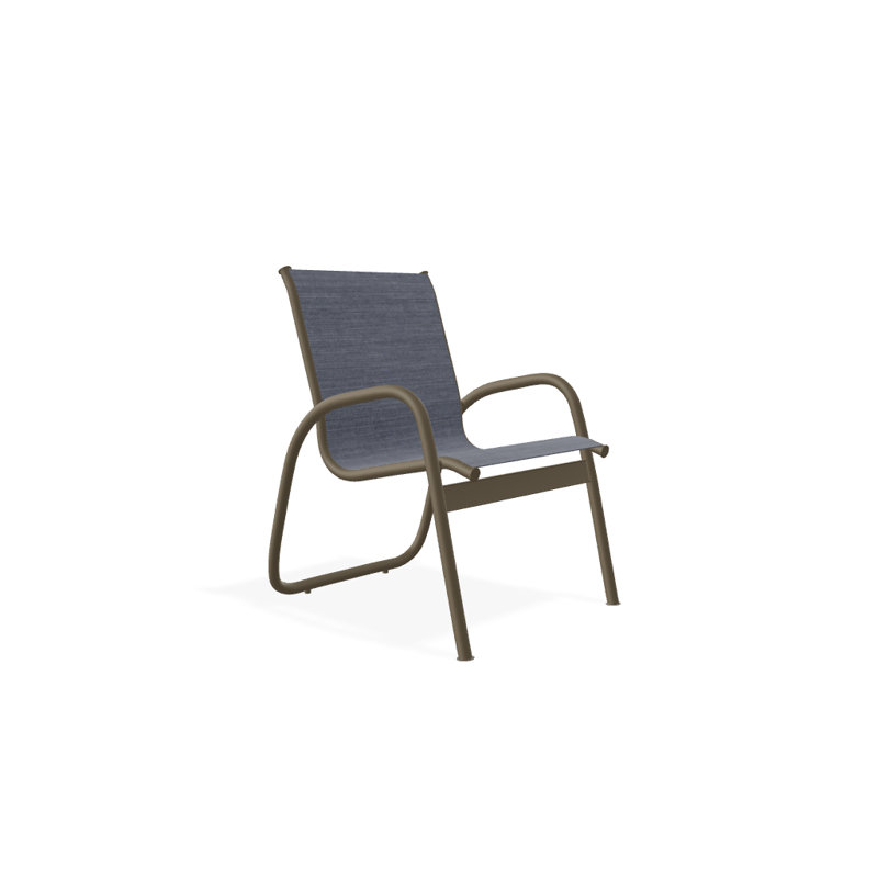 Fauteuil de patio Gardenella, Bois de plage texturé, Denim Augustine