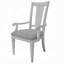 Chaise avec accoudoirs rembourrée gris clair et blanc patiné (ensemble de 2)