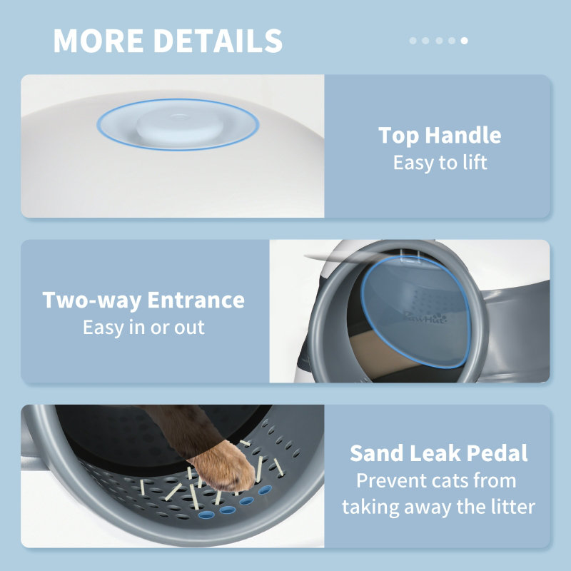 Pawtropolis Polypropylene Enclosed Litter Box with Scoop
