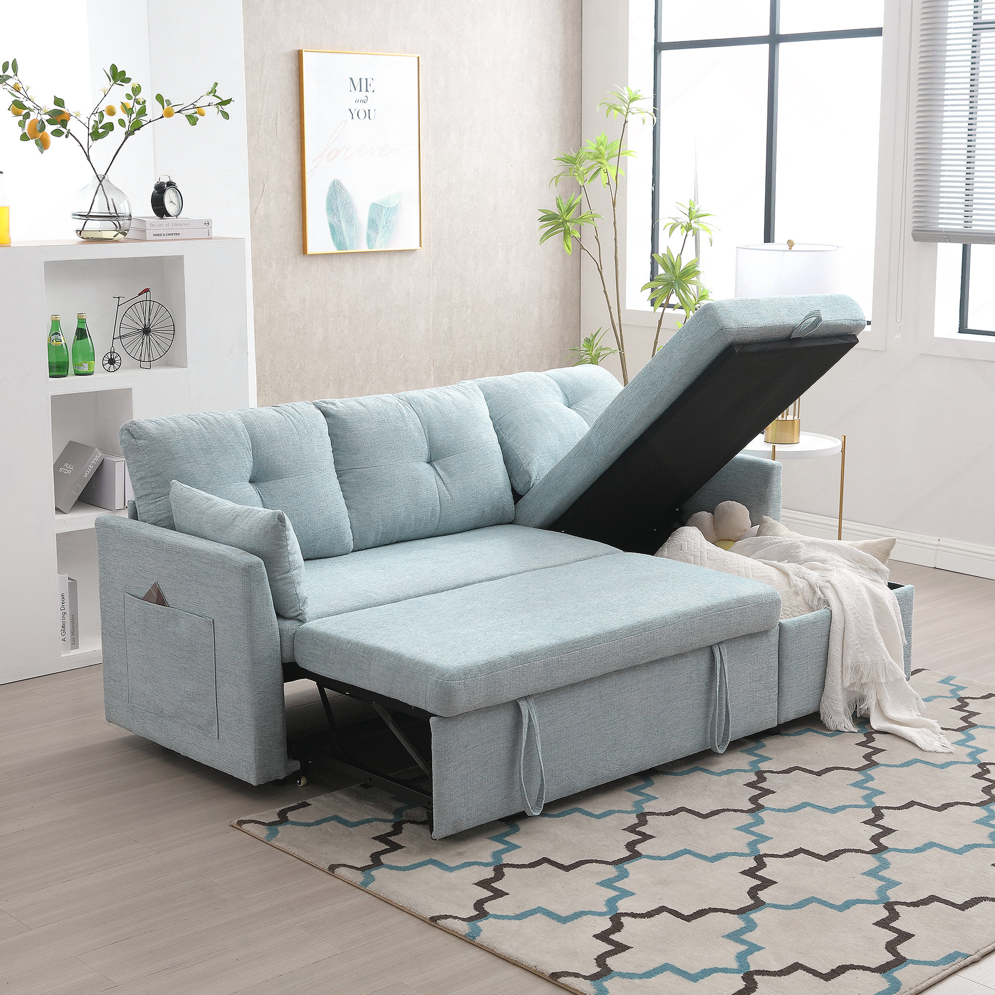 Latitude Run® Sectional Sofa L Shaped Modular Couch with Reversible ...