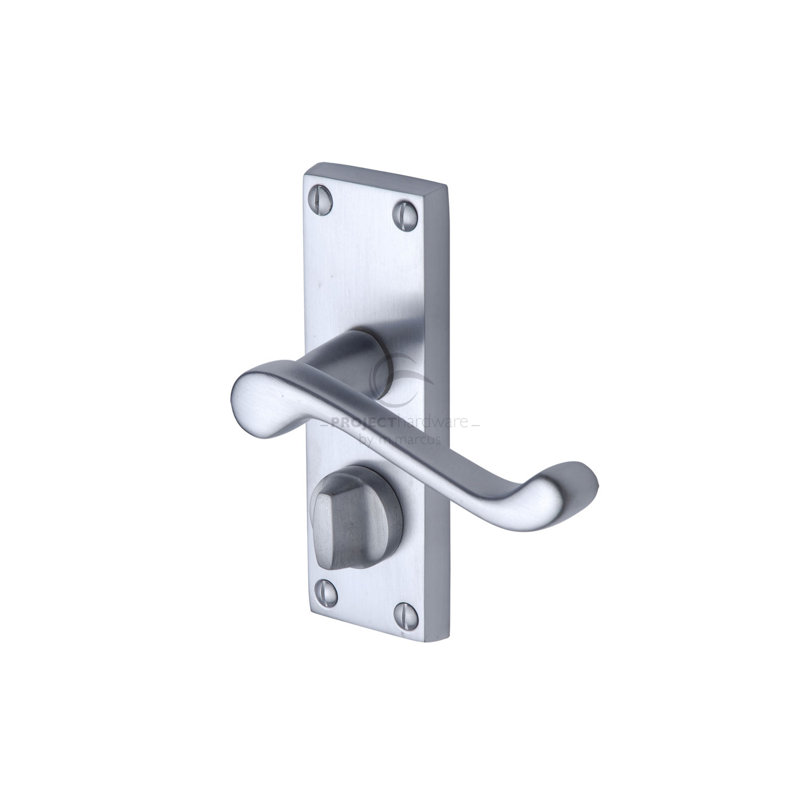 Heritage Brass Project Hardware Door Handle for Privacy Set Malvern Short Design, Polished Brass