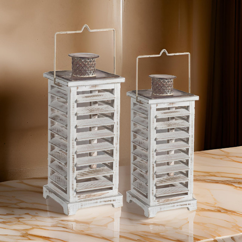 Wood Tabletop Lantern