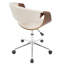 Chaise de bureau en noyer et crème