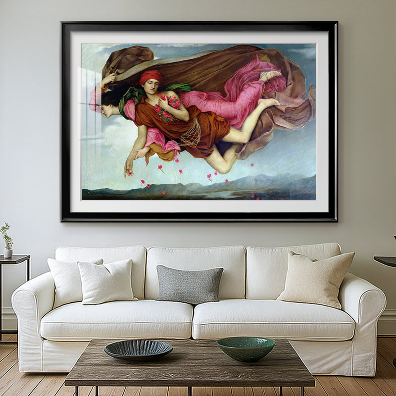 Night and Sleep-Evelyn De Morgan-Reproduction encadrée avec passe-partout et verre-1878, 30 x 5 x 42,5, Impression encadrée