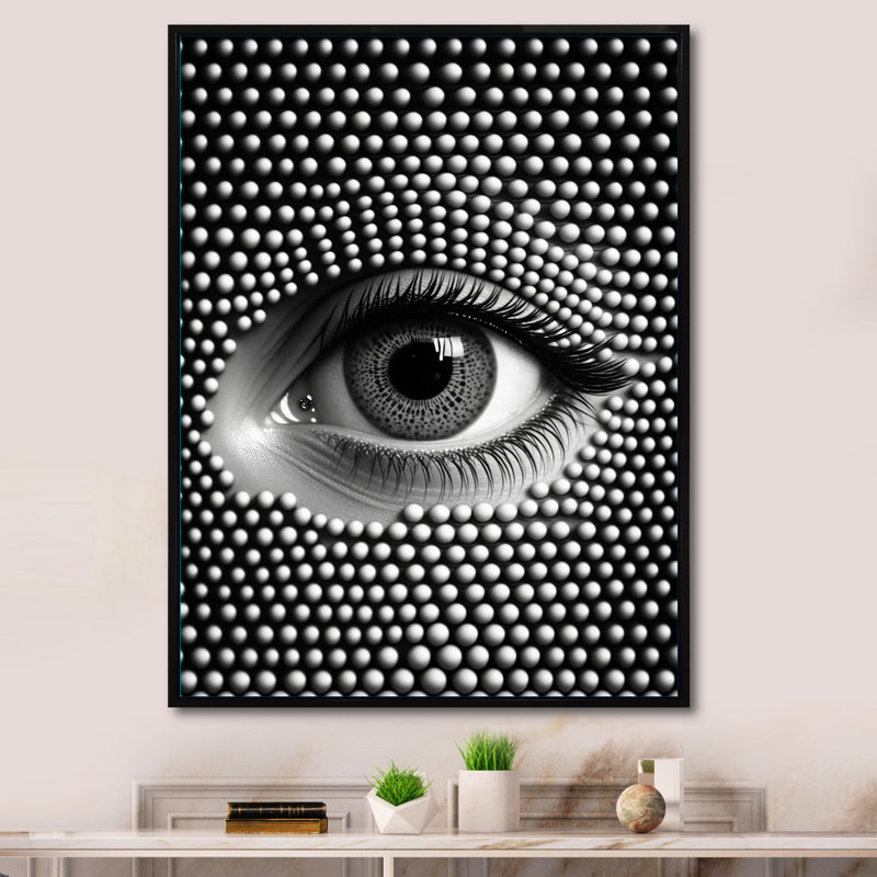 «Eye in Circular Infinity II», reproduction sur toile, L 30 po x H 40 po, Cadre flottant noir