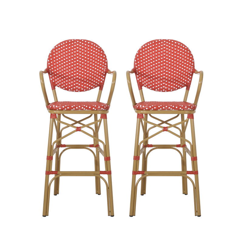 Tabouret de bar 29 po avec coussin Glenmora, Bleu sarcelle clair