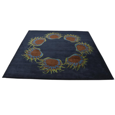 Tapis carré bleu marine 7 pi Pineland