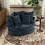 Fauteuil demi-tonneau avec housse 54,9 ", fauteuil surdimensionné moderne avec coussins-757516421
