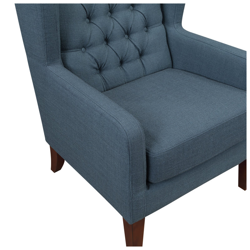 Fauteuil à oreilles Classic, Rembourrage en mousse bleue