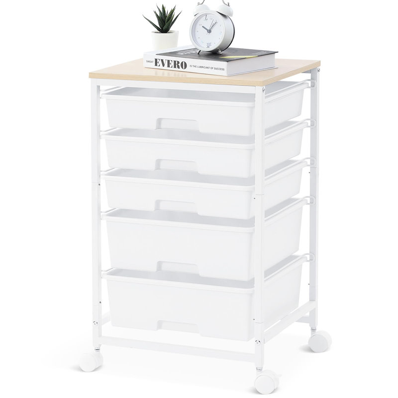 64.7cm H x 39.5cm W Utility Cart with Wheels, White