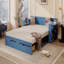 Structure de grand lit de jour avec bureau amovible, avec tiroirs de rangement et table d'appoint hydraulique, bleu-1160515053-1160515041