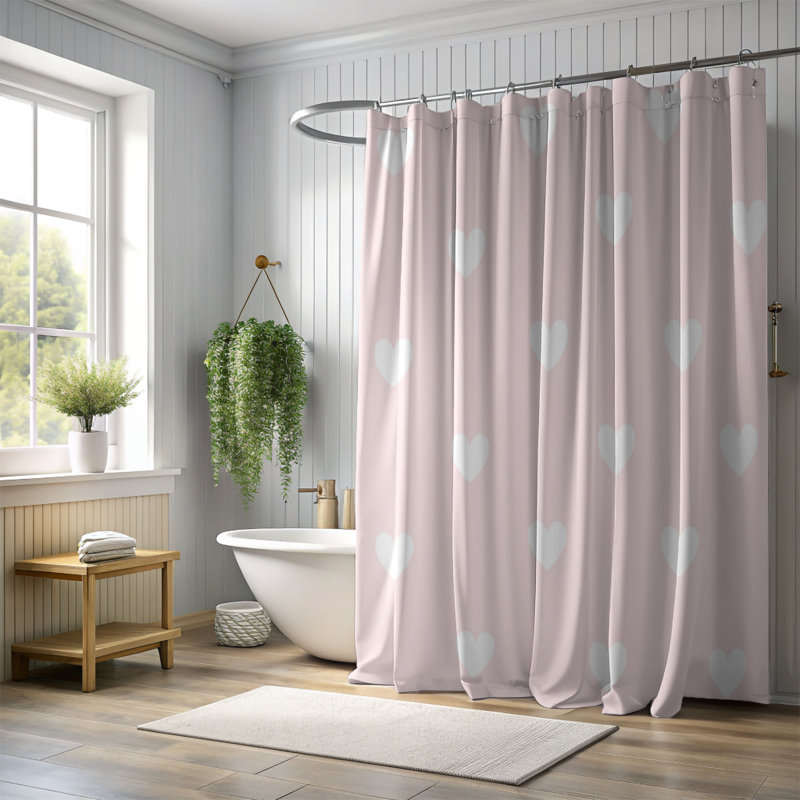 Blush Valentine - 1 Piece Standard Shower Curtain, 74"H x 71"W