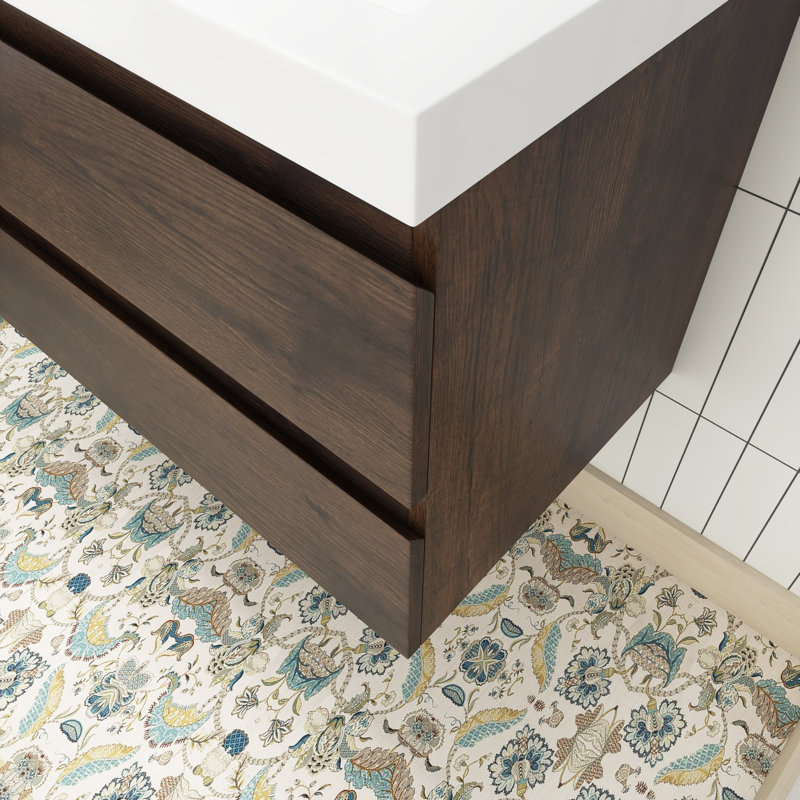 Meuble-lavabo simple avec plateau Gombach, Palissandre