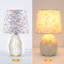 Ensemble de petites lampes de table 13,5 "en céramique, joli comptoir de cuisine floral