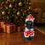 Statue festive de caniche des Fêtes pour une charmante décoration saisonnière (pile incluse)-1624581326