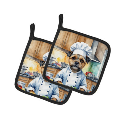 Caroline's Treasures The Dog Chef Polyester Potholder Set