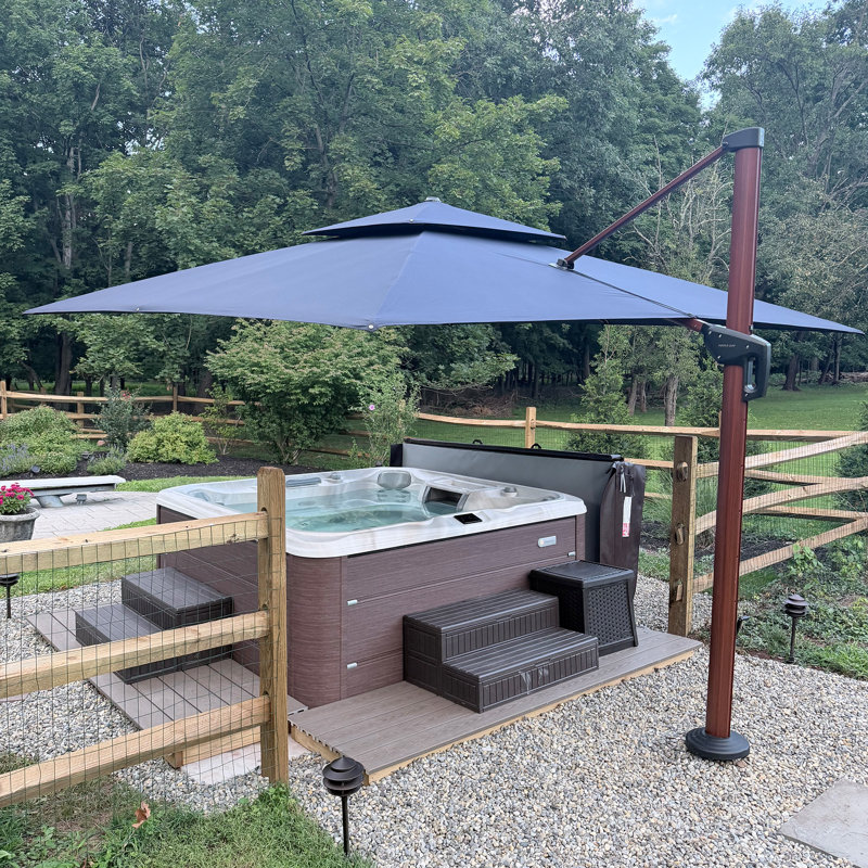 Parasol en porte-à-faux 144 po Jetton, Bleu marine