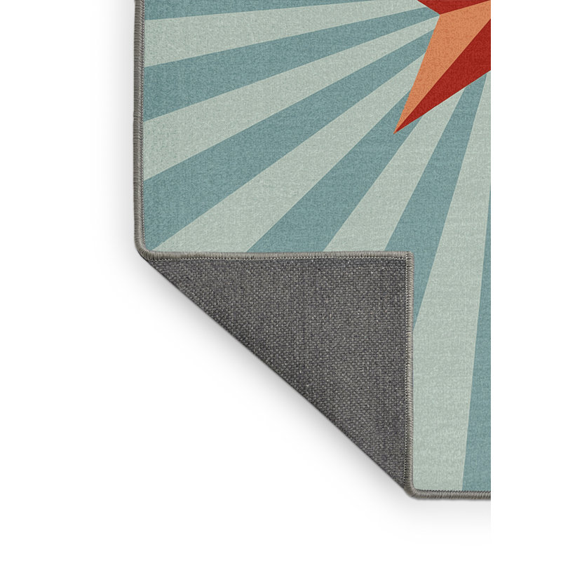 Soft Plush Festa July 4Th Modern & Contemporary Abstract Area Rug in Gray – Gray Binding, 7x9