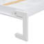 Grand lit blanc pour lit gigogne avec décoration à persiennes, pin et cadre, blanc, lit