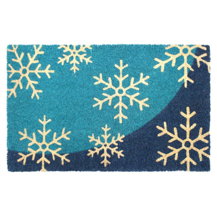 RugSmith Red Machine Tufted Baby It's Cold Outside Coir Doormat