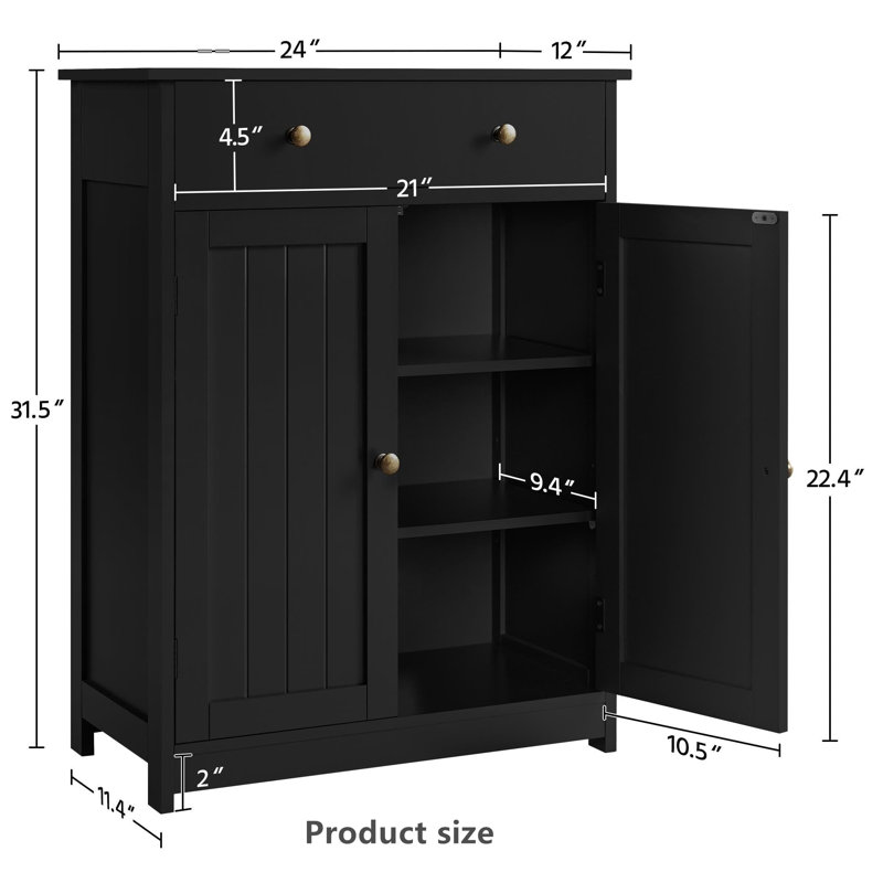 Bathroom Storage Cabinet With Doors &  Drawer