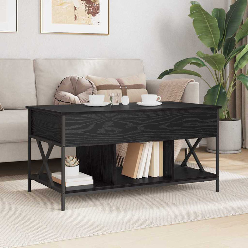 Lift Top Coffee Table with Storage, Black Oak