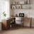 Dark walnut L-Shaped Solid Wood desks-1991000308-1991000311