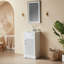 Meuble-lavabo autoportant entièrement assemblé avec comptoir, offrant une installation facile et une fabrication de haute qualité pour votre salle de bain.