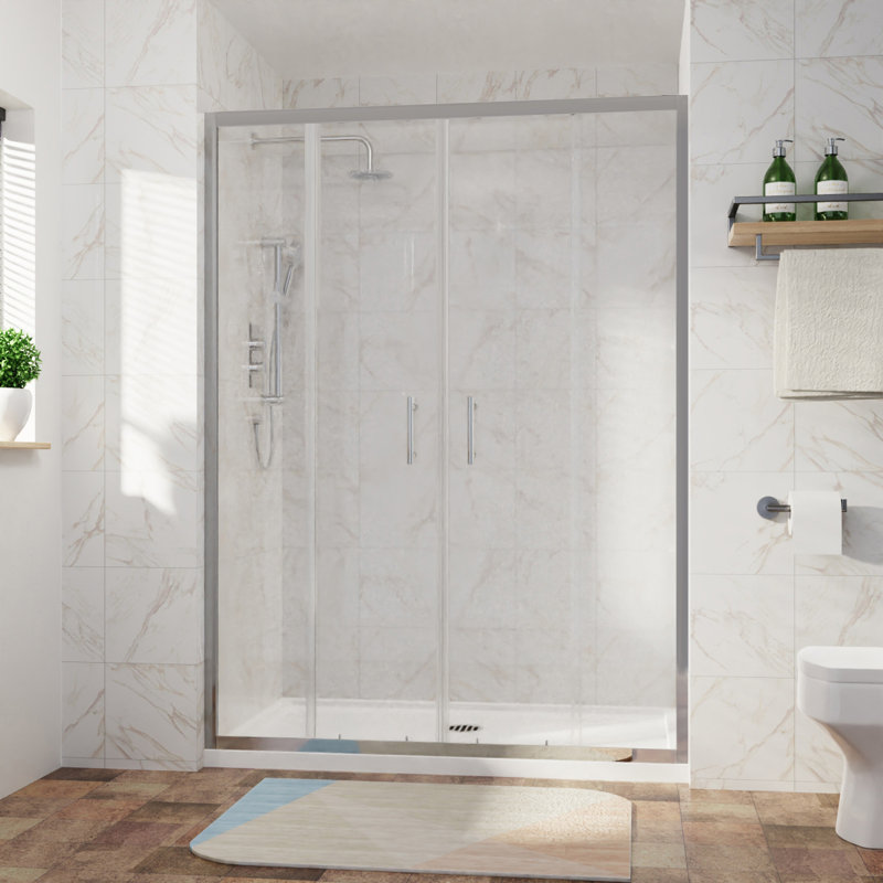 Vojtech Framed Double Sliding Shower Door 1400mm W x 1900mm H, Chrome