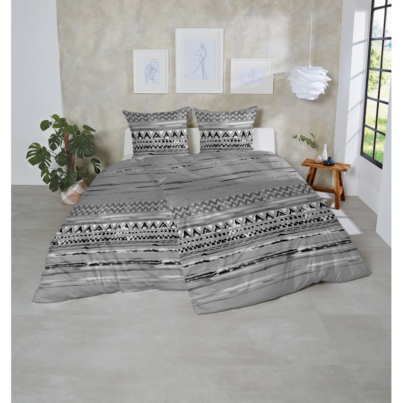 Godmanchester Cotton 203 TC Duvet Cover Set, Single - 1 Pillowcase (80 x 80 cm), Grey