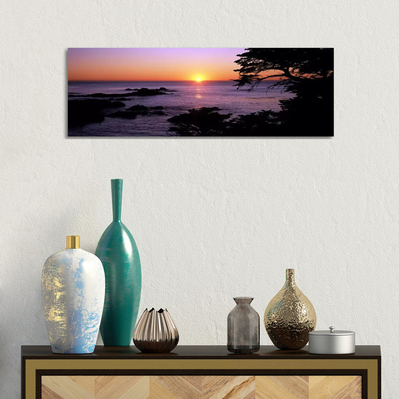 Sunset Over The Sea, Point Lobos State Reserve, Carmel, Monterey County, California, USA by Panoramic Images - Wrapped Canvas Print