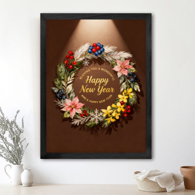 Art encadré noir, bonne année, bonjour 2026, impressions murales de style rétro
