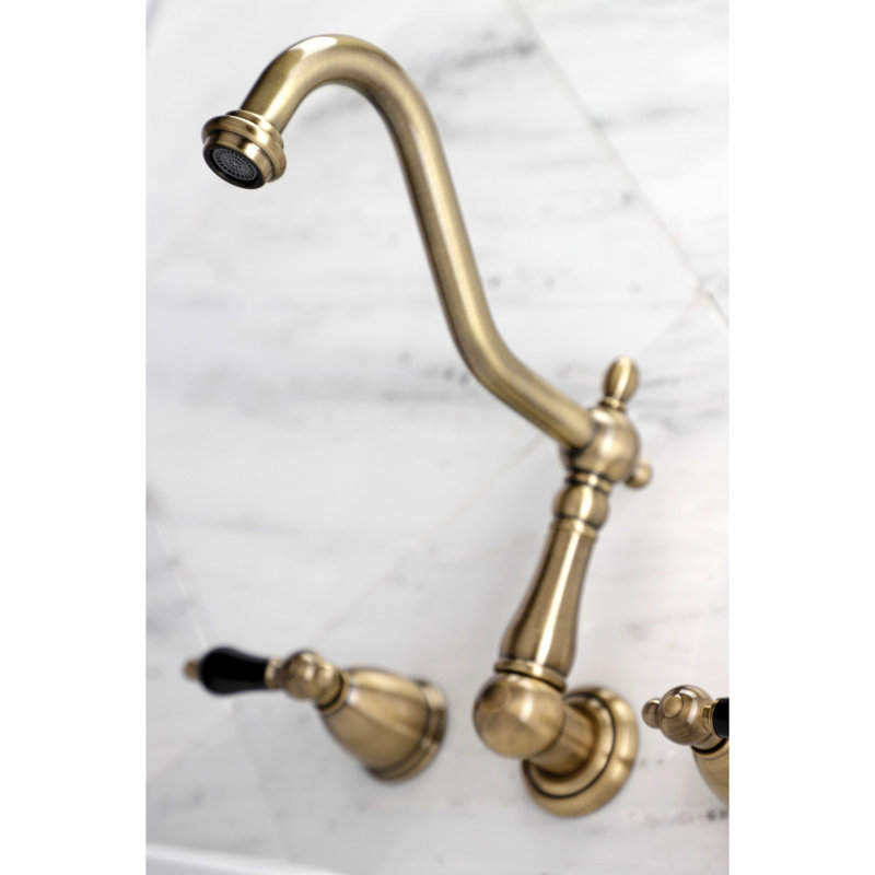 Robinet de baignoire romaine à 3 poignées et 3 poignées Kingston, Laiton antique