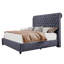 Grand lit-bateau tapissier amileth avec tête de lit capitonnée et garniture cloutée, gris argenté-1098163229-1098163218