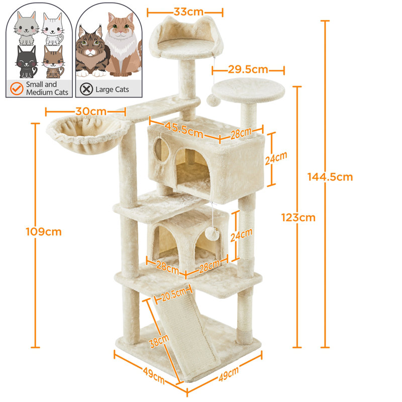 146cm H Cat Tree, Beige