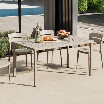 59"×35.4" Outdoor Metal Rectangular Dining Table