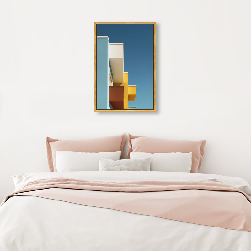 Orthogonal Sky View Architecture Canvas Print by Oliver Gal, Black Frame, 10 x 15, 17"H x 25"W, Gold Floater Frame