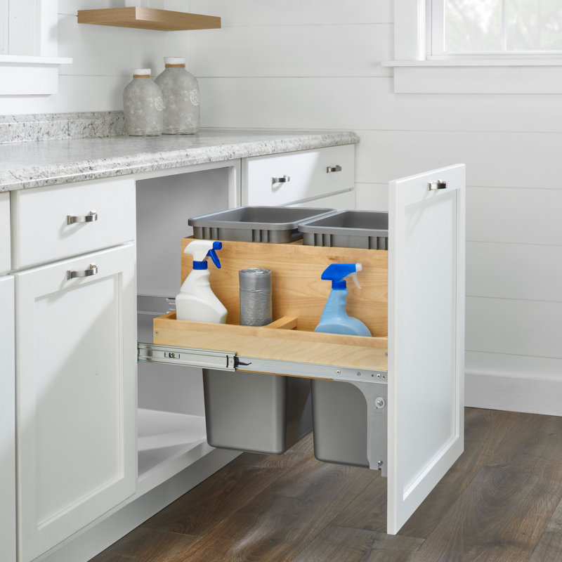 Rev-A-Shelf Pull Out Top Mount Trash Can w/Soft-Close, 21.75"  H x 21" W x 22.5" D, 12.5