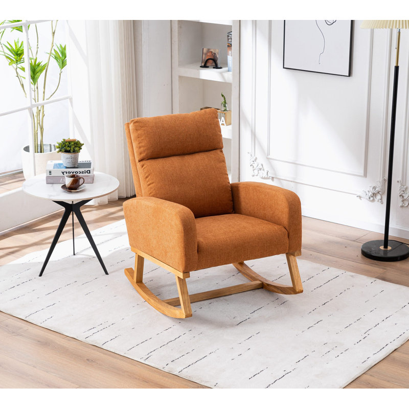 Chaise berçante en lin, Orange